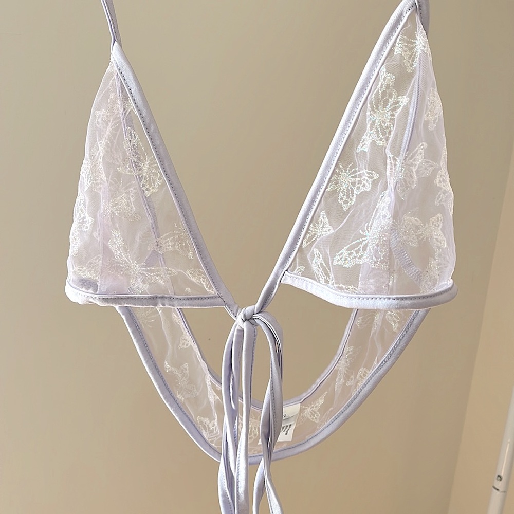 iHeartRaves Mesh Butterfly Wrap Bikini Top - Picture 1 of 2